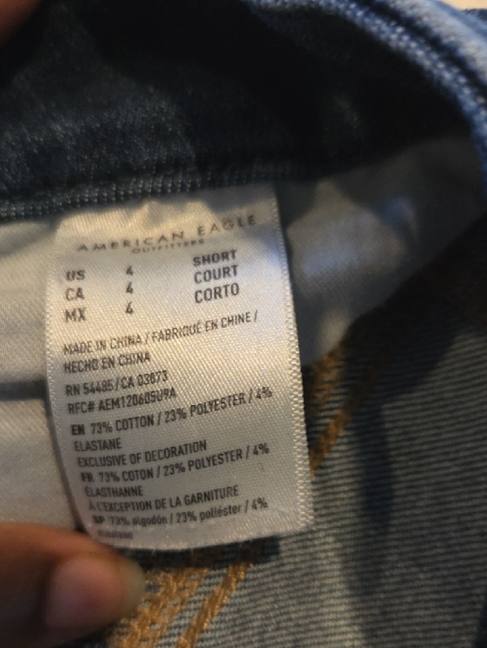American Eagle Outfitters Dark Blue Ripped Skinny Jeans - Picture 4 of 5